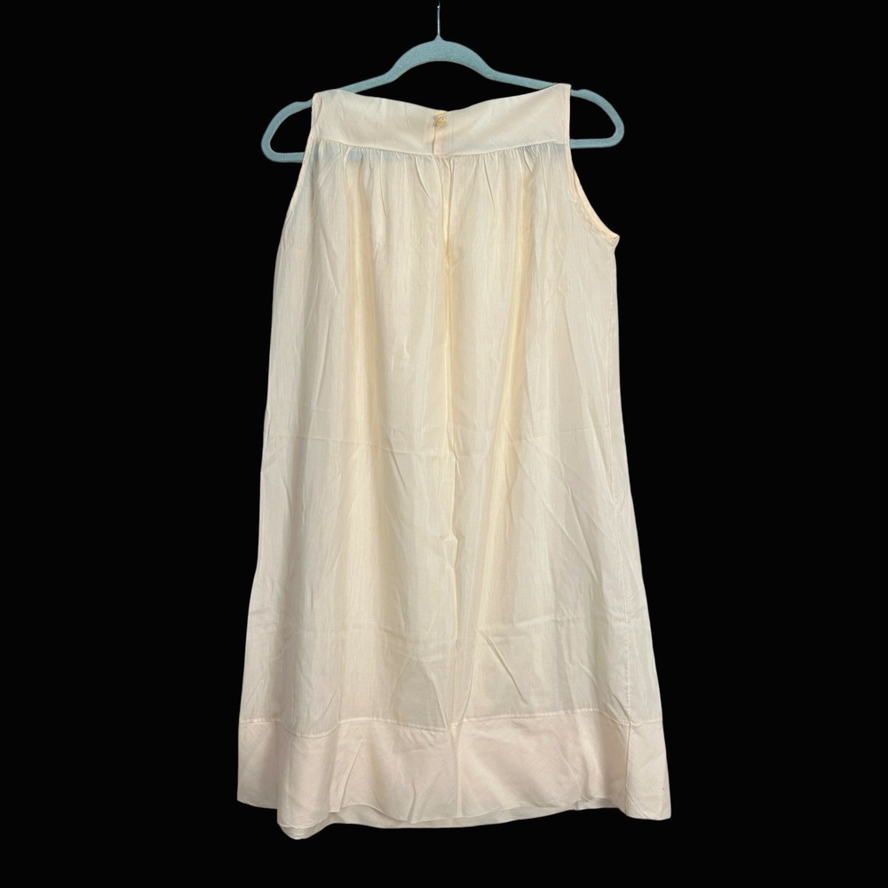 Vintage Cream Sleeveless Nightgown Floral Embroidered Cotton‎ Blend Sleepwear M - Picture 3 of 7